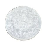 Selenite Heart With Flowers Charging Coaster