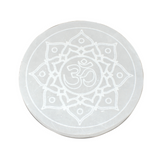 Selenite OM In Lotus Coaster- Large