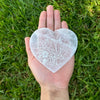 Selenite Etched Heart Coaster