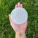 Selenite Flower Of Life Charging Plate