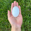 Hamsa Selenite Engraved Palmstone
