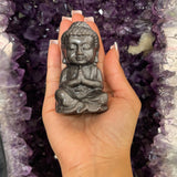 Silver Sheen Obsidian Baby Buddha