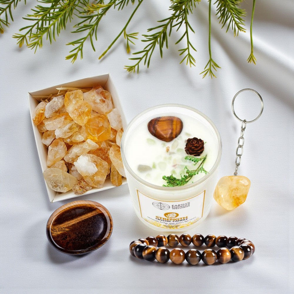 Strength and Courage crystal set for intention and reflection