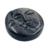 Sun and Moon Silver Sheen Obsidian Palm Stone