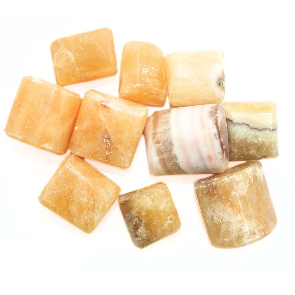 Honey calcite - Tumbled