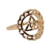 Throat Chakra Healing Symbol Gold Ring