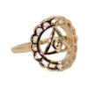 Throat Chakra Healing Symbol Gold Ring