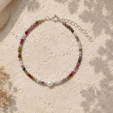 Tourmaline Faceted Stone & Pearl Collection Bracelet