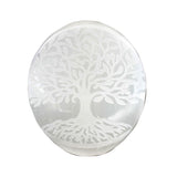 Selenite - Tree of Life Engraved Palmstone