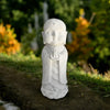 Praying Jizo Statue on Lotus Leaf - White