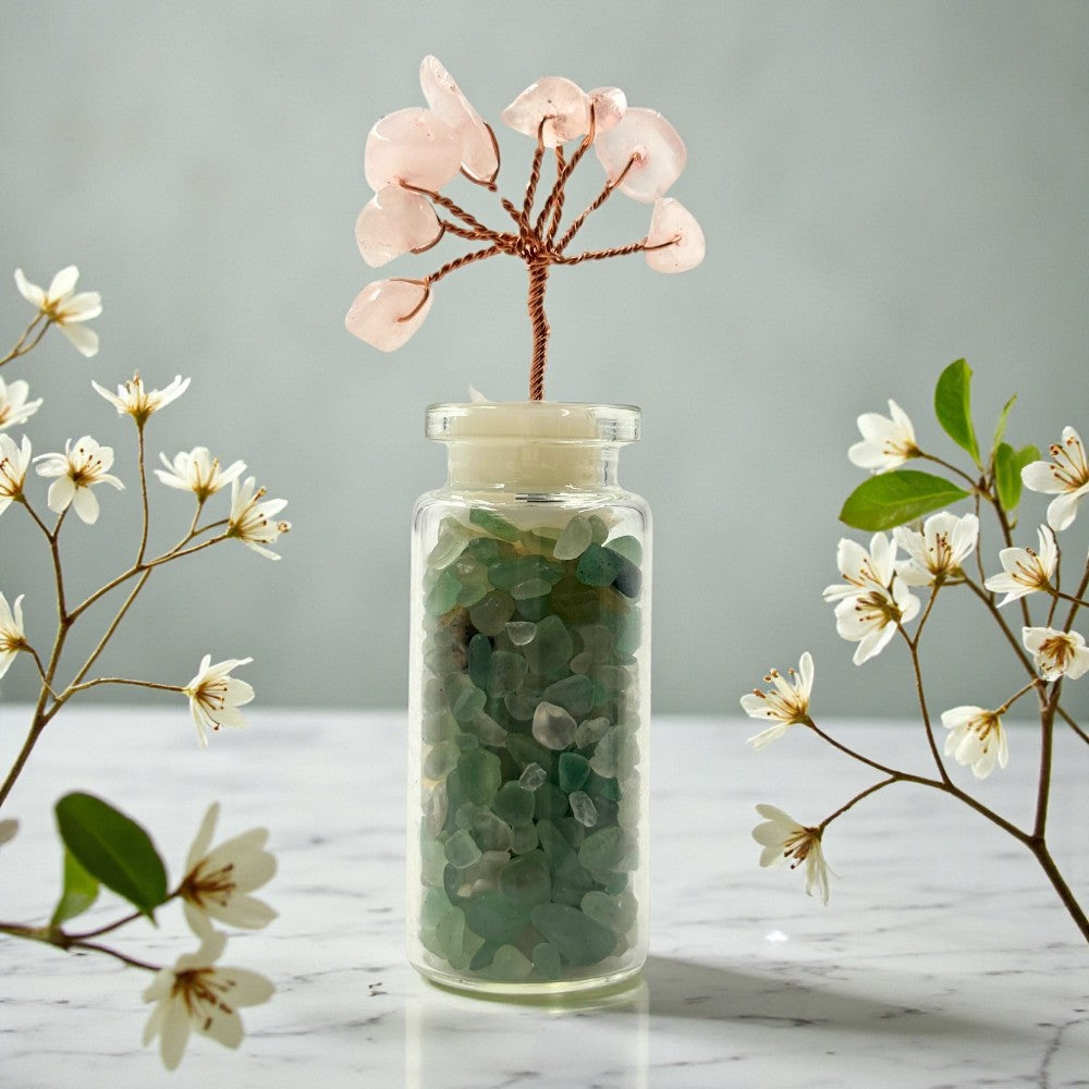 Wishing Jar Healing - Green Aventurine on a marble surface