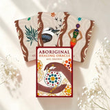 Aboriginal Healing Oracle card set with cover on a light background