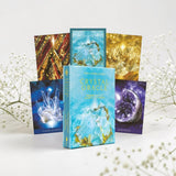 Crystal Oracle card set with images of crystals on a white background