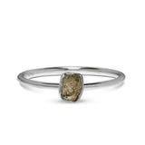 Moldavite Silver Ring - 925