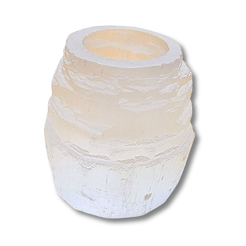 3" Tower Shaped Selenite Candle Holder